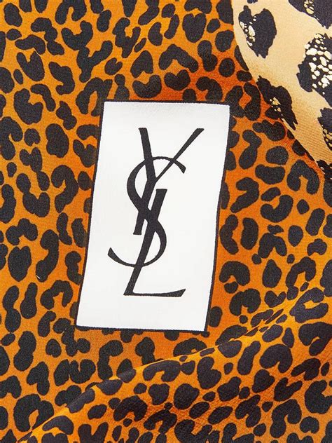 ysl leopard scarf